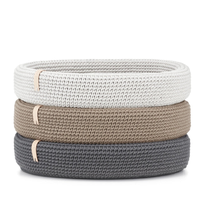Lukko Handwoven Dog Bed – Oval Cotton Rope Bed with Removable Cushion (Made in Poland)