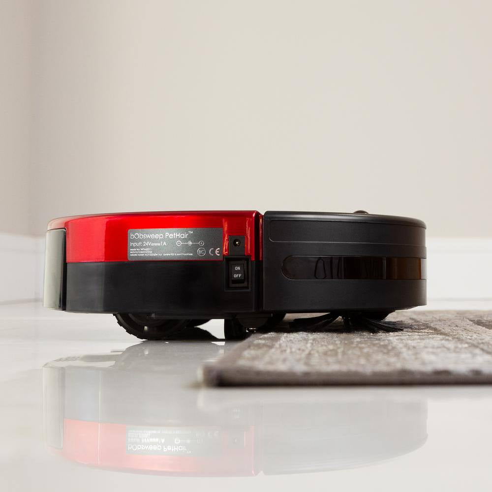 Pethair Robotic Vacuum Cleaner and Mop with Auto Recharging Station, Large Dustbin, Stair & Obstacle Detection in Rouge