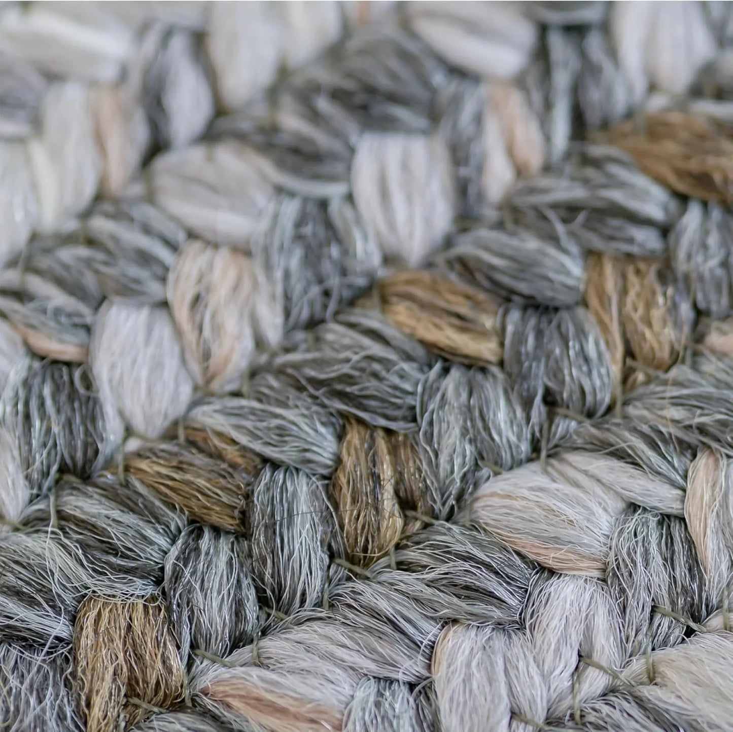 Graphite Washable 4X6' Rug for Living Room, Bedroom Rug and Dining Room, Indoor-Outdoor Patio Rug Pet Friendly. Decor Style- Farmhouse Rug, Rustic, Country, Gray Braided Rug