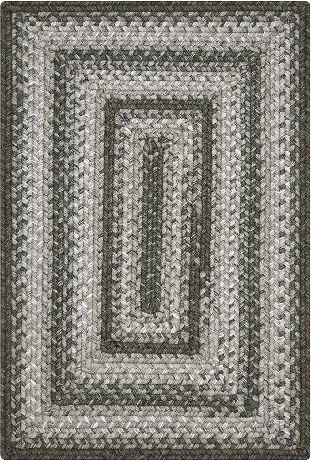 Graphite Washable 4X6' Rug for Living Room, Bedroom Rug and Dining Room, Indoor-Outdoor Patio Rug Pet Friendly. Decor Style- Farmhouse Rug, Rustic, Country, Gray Braided Rug