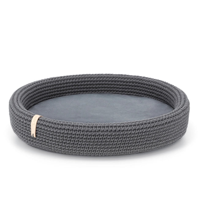 Lukko Handwoven Dog Bed – Oval Cotton Rope Bed with Removable Cushion (Made in Poland)
