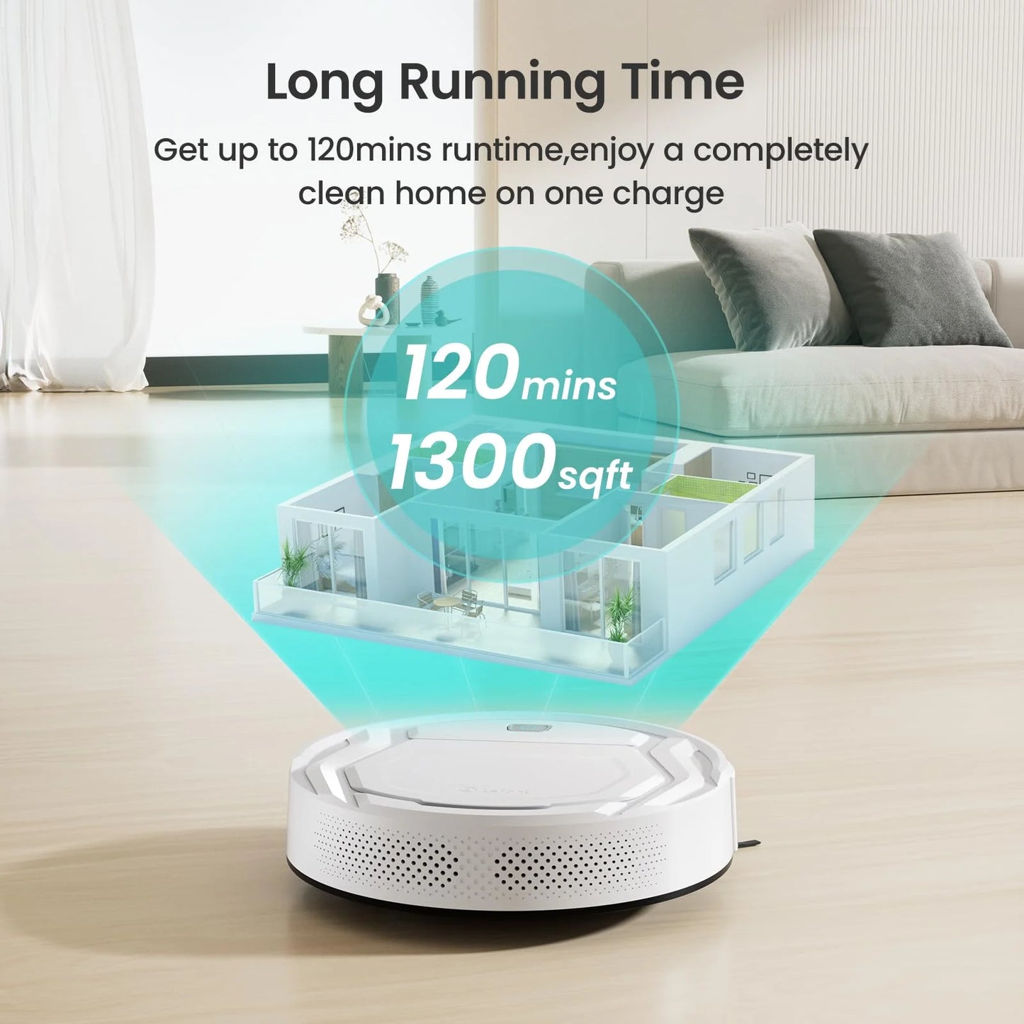 Robot Vacuum Cleaner, 2 in 1 Robot Vacuum and Mop, Wifi/Alexa/App Control, Self-Charging Robotic Vacuum with Schedule, Ideal for Pet Hair Carpets Hard Floors