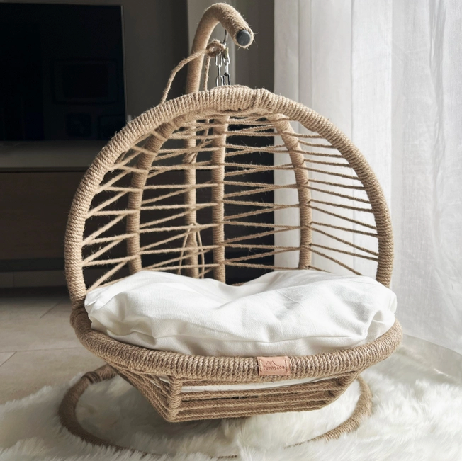 The Rocking Nest β Natural Jute Pet Bed with Soft Cushion