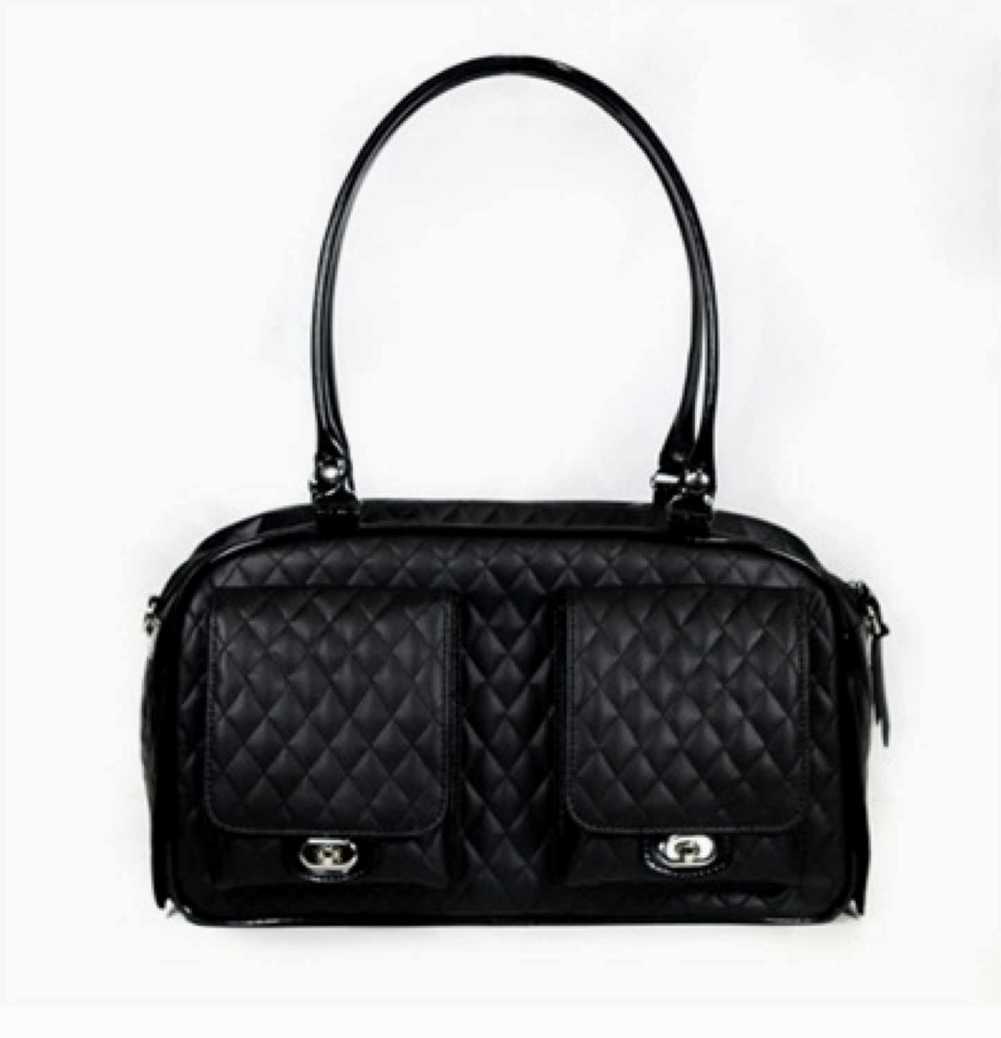 Marlee Quilted Pet Carrier – Black Designer Travel Bag