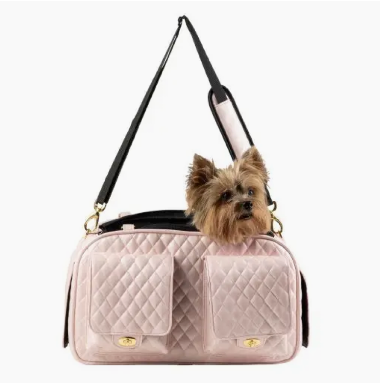 Marlee 2 Quilted Pet Carrier – Blush Pink Travel Bag