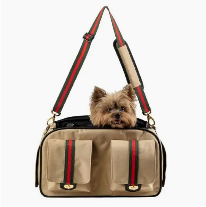 Marlee 2 Pet Carrier – Khaki with Classic Stripe