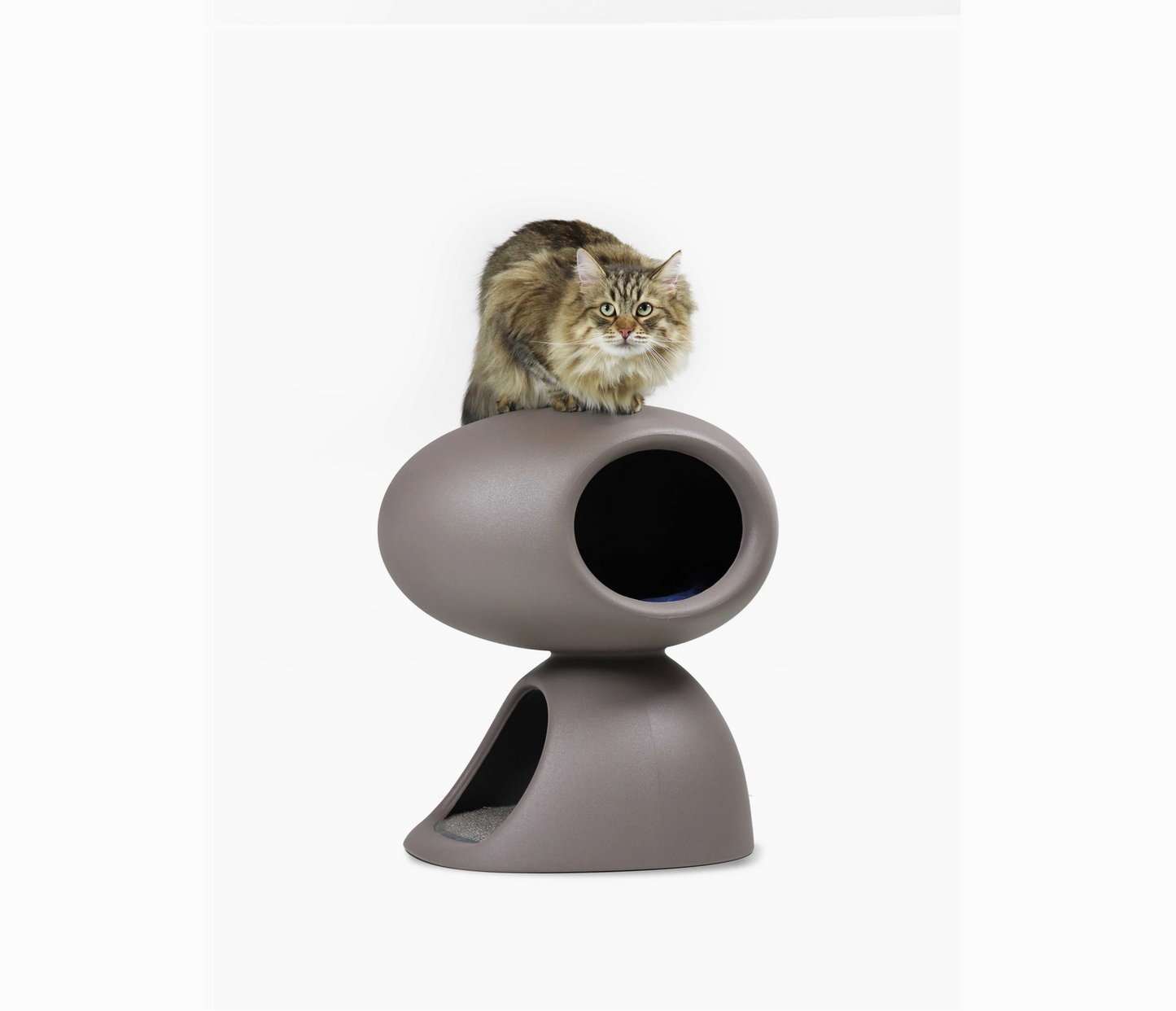 Ashstone Cat Retreat – Designer Cave Bed with Scratching Post