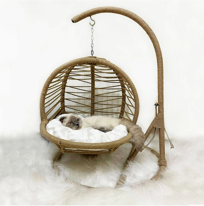 The Rocking Nest β Natural Jute Pet Bed with Soft Cushion