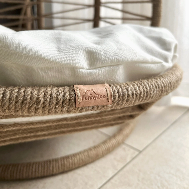 The Rocking Nest β Natural Jute Pet Bed with Soft Cushion