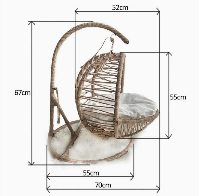 The Rocking Nest β Natural Jute Pet Bed with Soft Cushion