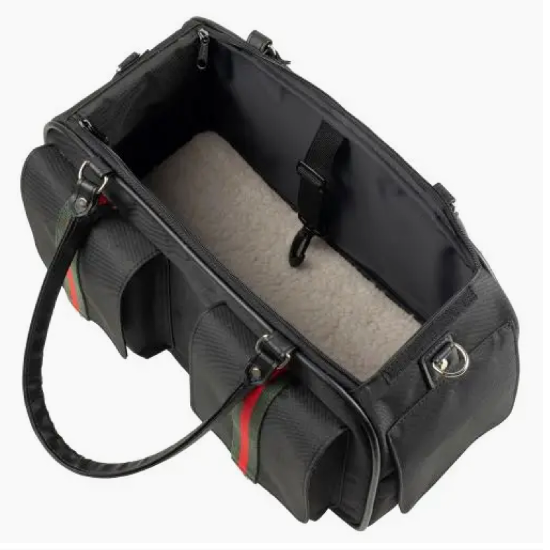 Marlee 2 Luxe Pet Carrier β Black with Classic Stripe