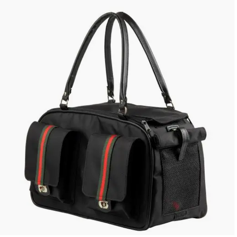 Marlee 2 Luxe Pet Carrier β Black with Classic Stripe