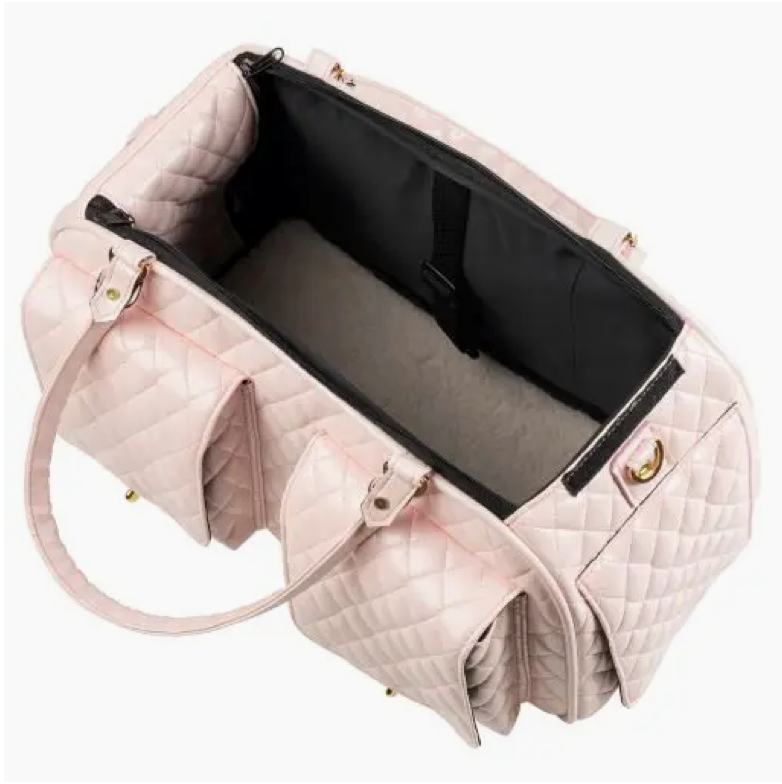 Marlee 2 Quilted Pet Carrier – Blush Pink Travel Bag