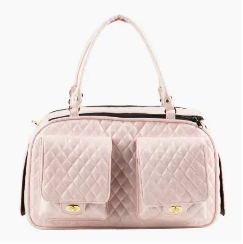Marlee 2 Quilted Pet Carrier – Blush Pink Travel Bag
