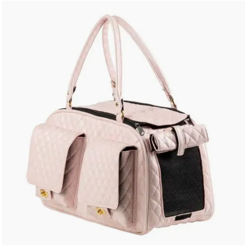 Marlee 2 Quilted Pet Carrier – Blush Pink Travel Bag
