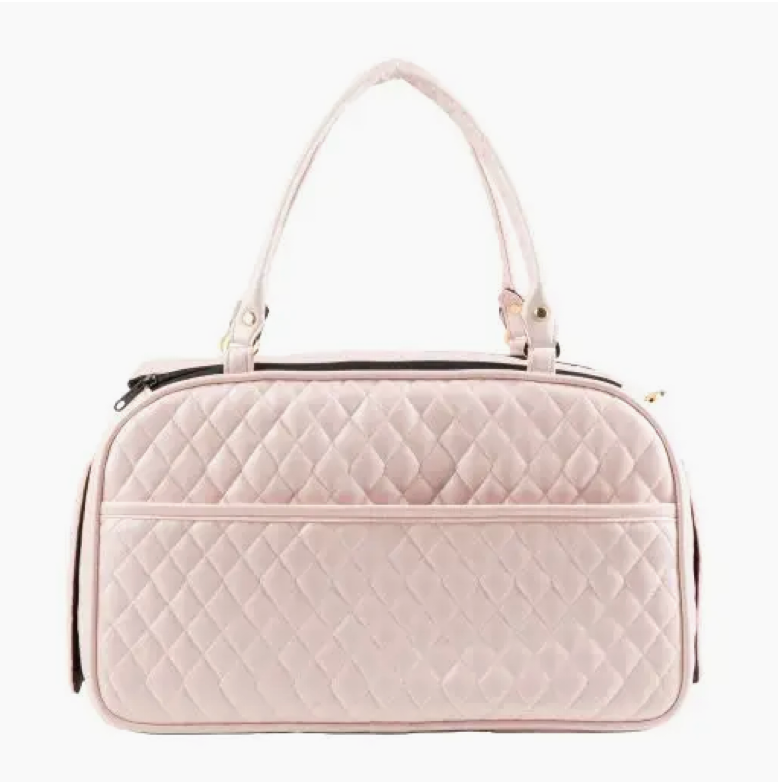 Marlee 2 Quilted Pet Carrier – Blush Pink Travel Bag