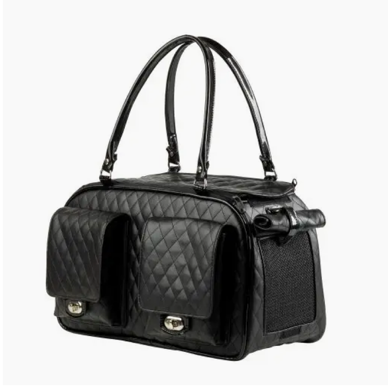 Marlee 2 Quilted Luxe Pet Carrier – Black Convertible Travel Bag