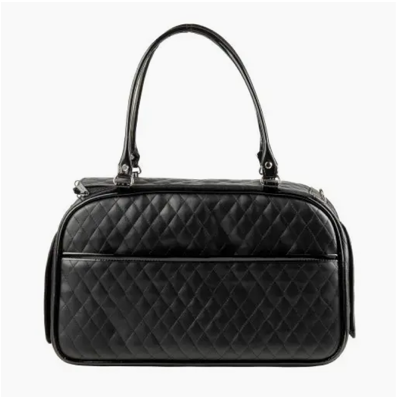 Marlee 2 Quilted Luxe Pet Carrier – Black Convertible Travel Bag
