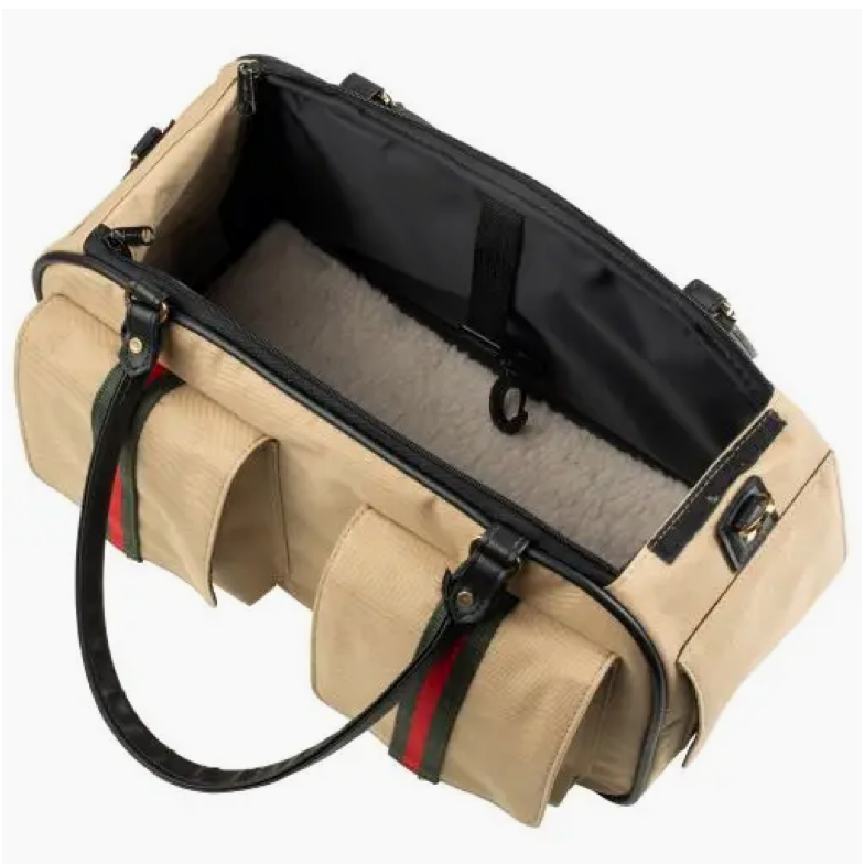 Marlee 2 Pet Carrier – Khaki with Classic Stripe
