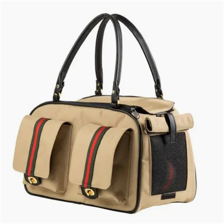 Marlee 2 Pet Carrier – Khaki with Classic Stripe