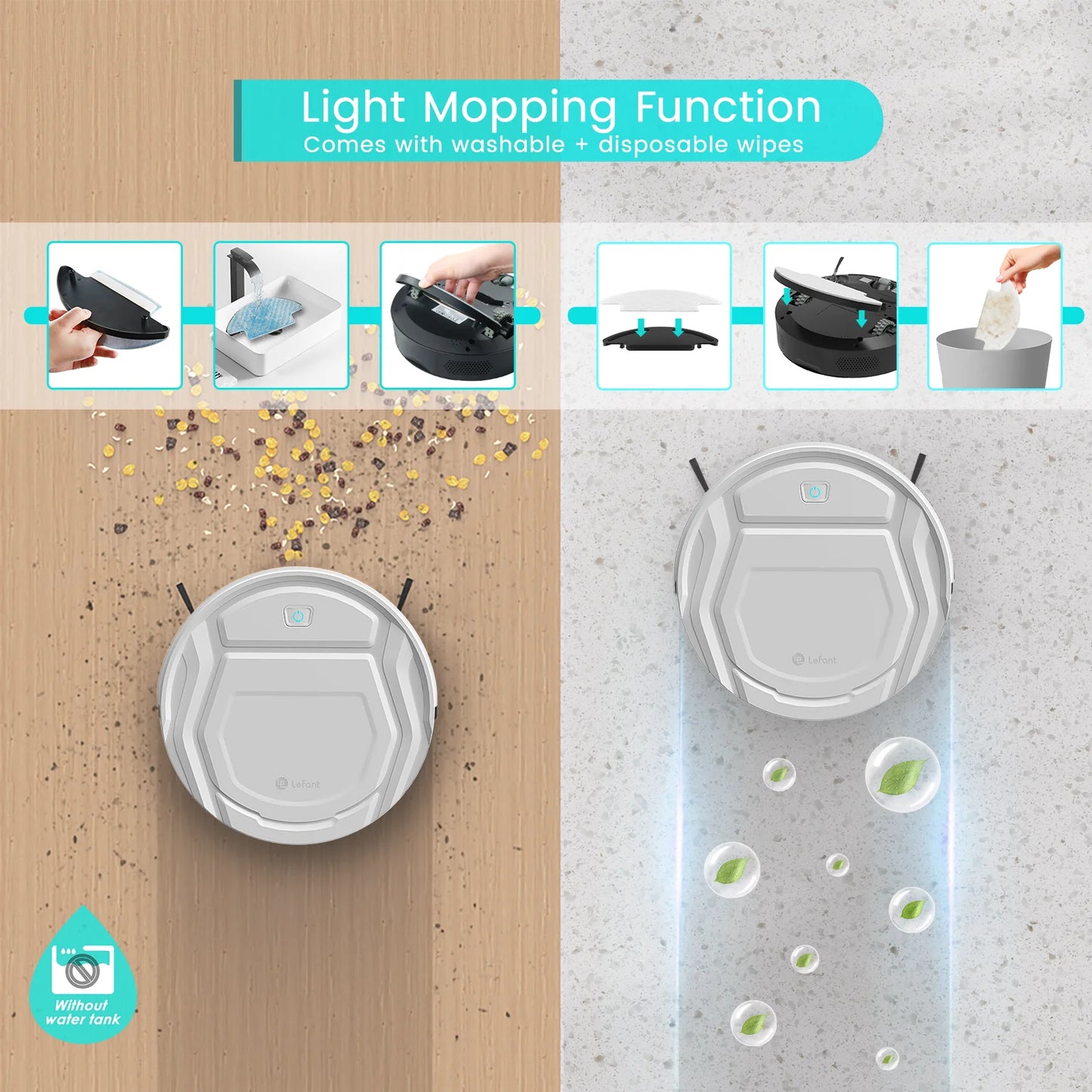 Robot Vacuum Cleaner, 2 in 1 Robot Vacuum and Mop, Wifi/Alexa/App Control, Self-Charging Robotic Vacuum with Schedule, Ideal for Pet Hair Carpets Hard Floors