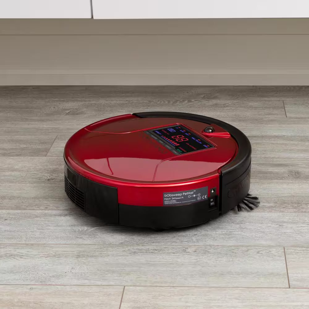 Pethair Robotic Vacuum Cleaner and Mop with Auto Recharging Station, Large Dustbin, Stair & Obstacle Detection in Rouge