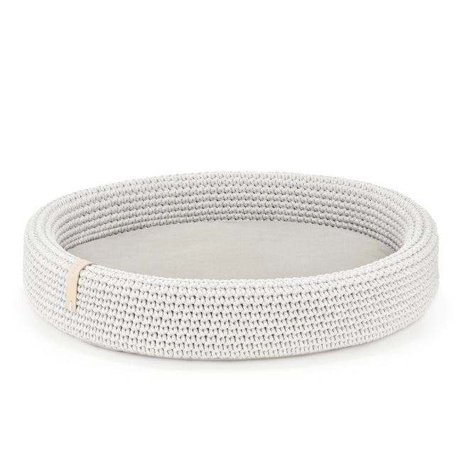 Lukko Handwoven Dog Bed – Oval Cotton Rope Bed with Removable Cushion (Made in Poland)