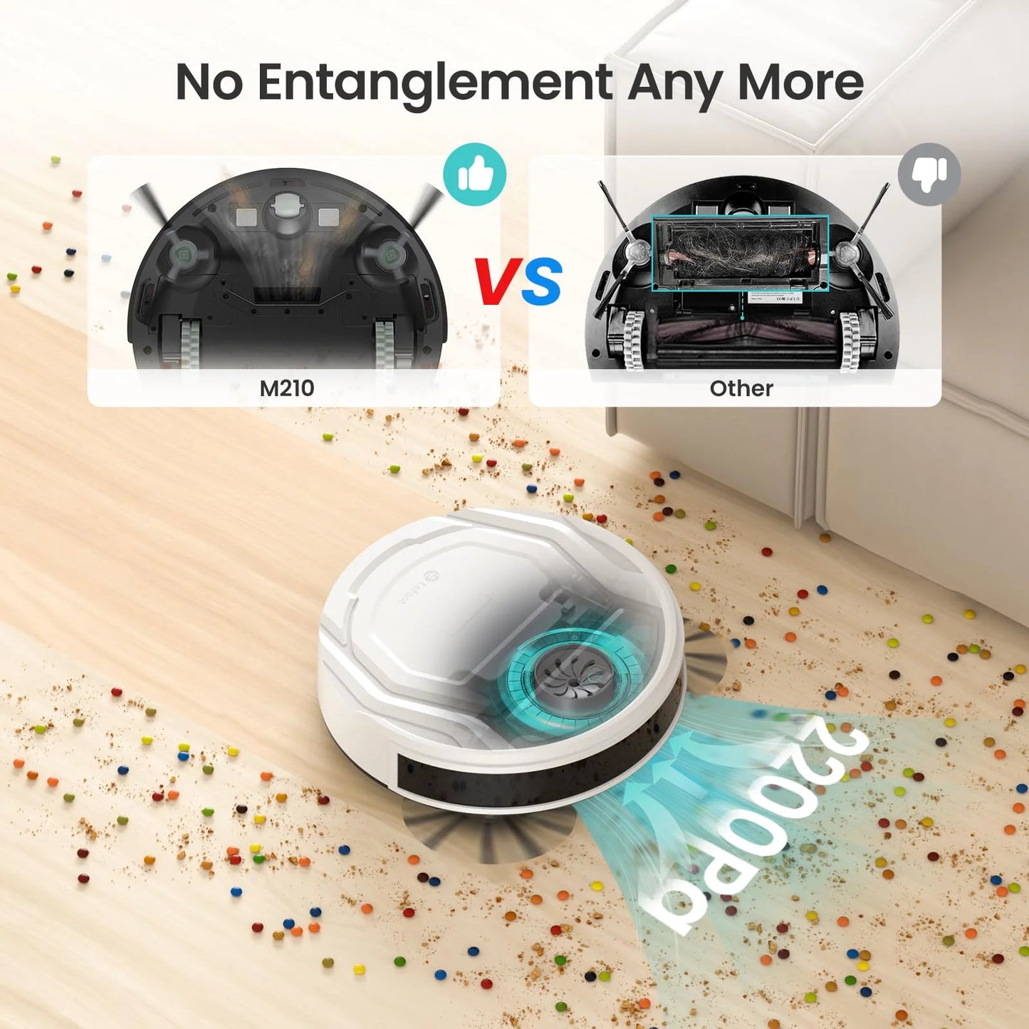 Robot Vacuum Cleaner, 2 in 1 Robot Vacuum and Mop, Wifi/Alexa/App Control, Self-Charging Robotic Vacuum with Schedule, Ideal for Pet Hair Carpets Hard Floors