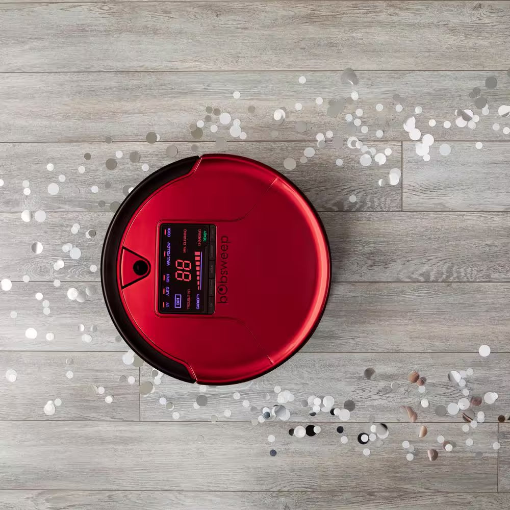 Pethair Robotic Vacuum Cleaner and Mop with Auto Recharging Station, Large Dustbin, Stair & Obstacle Detection in Rouge
