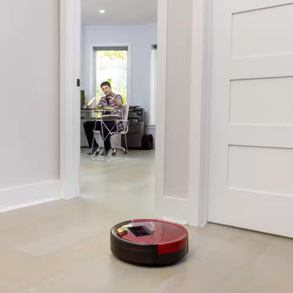 Pethair Robotic Vacuum Cleaner and Mop with Auto Recharging Station, Large Dustbin, Stair & Obstacle Detection in Rouge