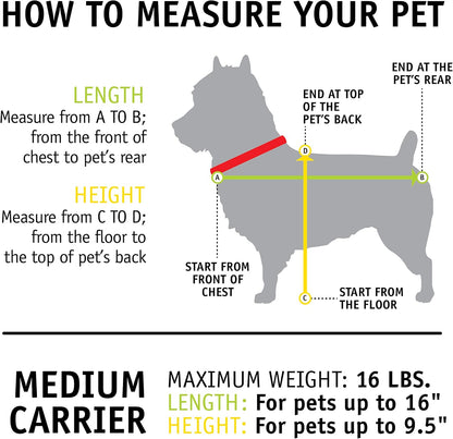 Forma Frame Crash-Tested Travel Pet Carrier, Airline Approved & Guaranteed on Board - Black, Medium