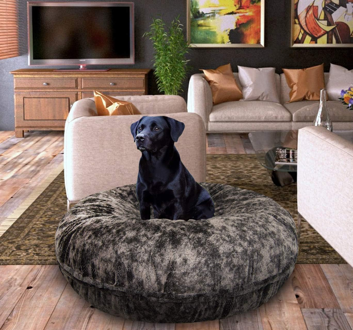 Signature Koala Luxury Extra Plush Faux Fur Bagel Pet/Dog Bed (Multiple Sizes), L - 42"