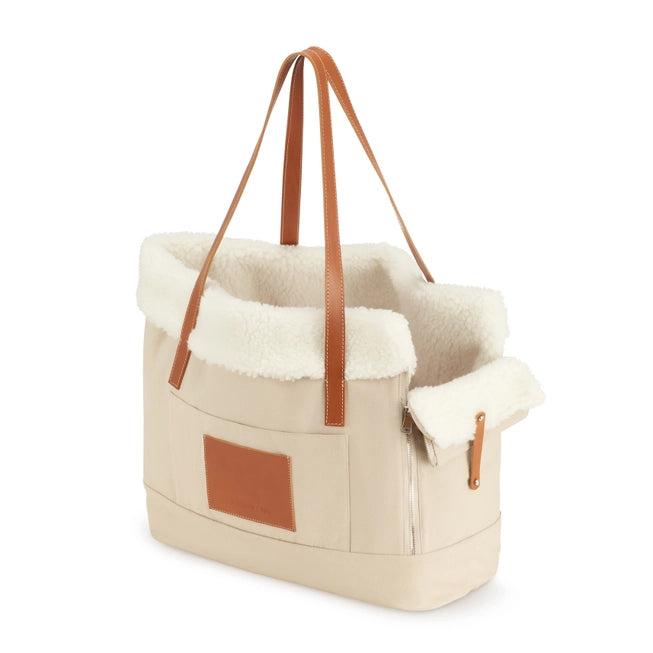 Liiva Designer Dog Carrier – Handcrafted Polish Elegance in Grey & Beige | 2-in-1 Pet & Personal Bag