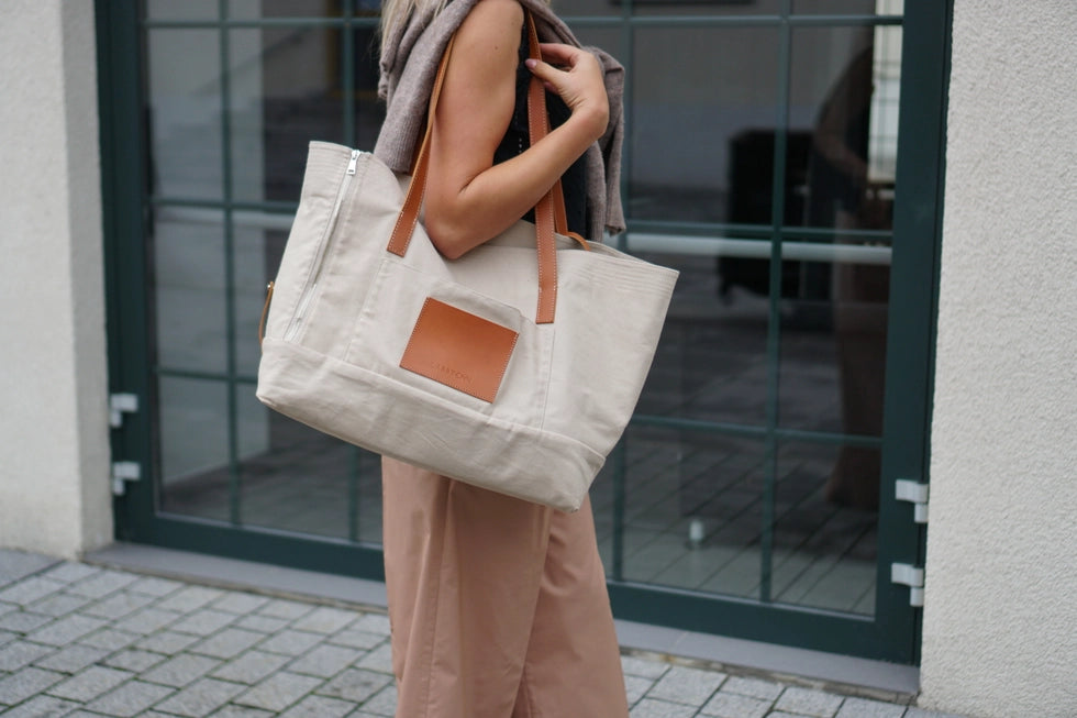 Liiva Designer Dog Carrier – Handcrafted Polish Elegance in Grey & Beige | 2-in-1 Pet & Personal Bag