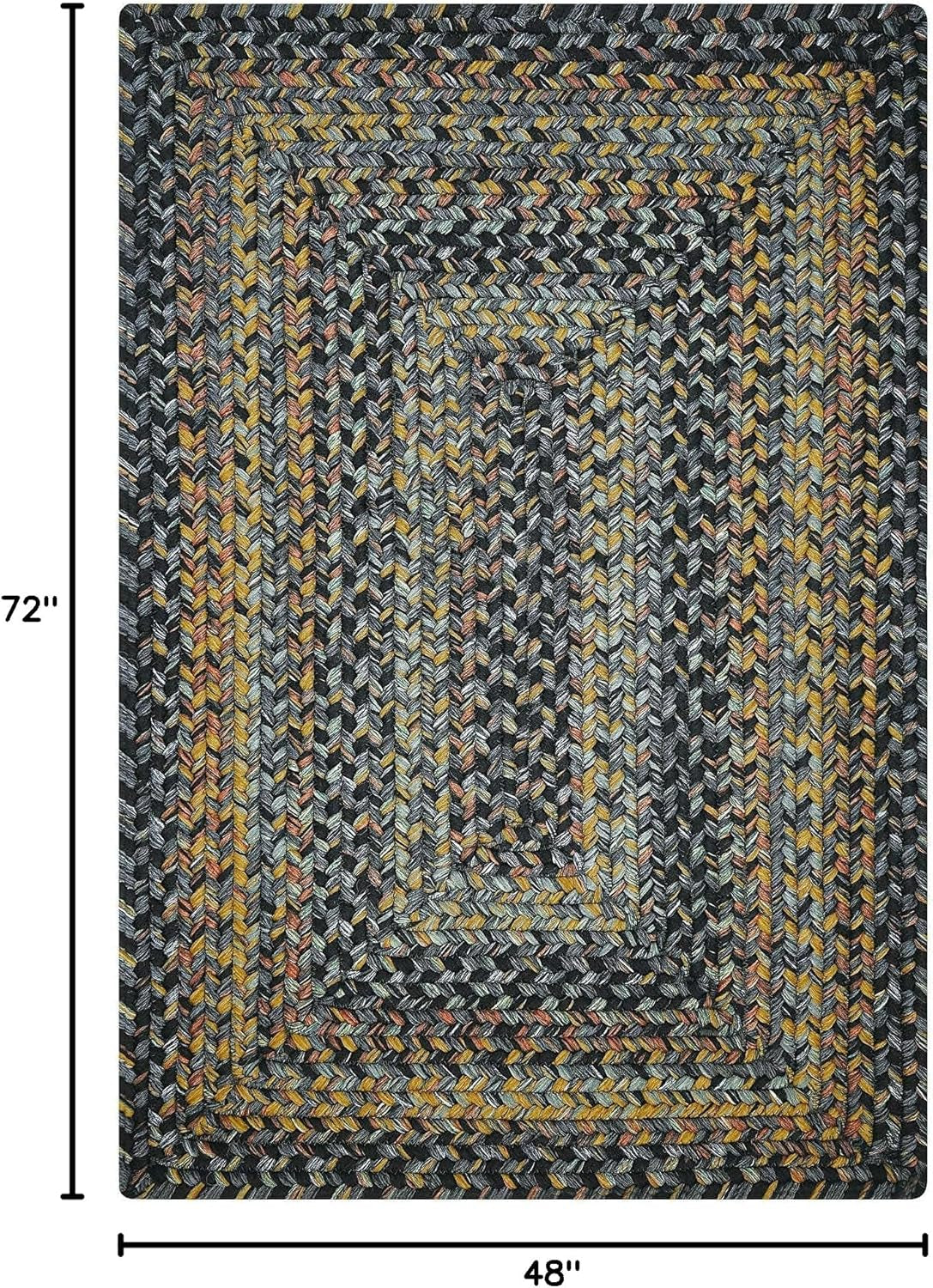 Black Forest Black and Gold Rug for Bedroom Aesthetic, Perfect for Country Style Rustic Decor - Soft, Flat, UV Treated, and Reversible - a Waterproof Indoor and Outdoor Rug 4X6 Feet
