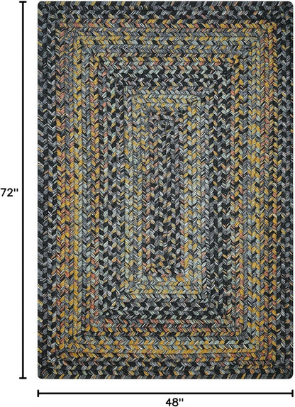 Black Forest Black and Gold Rug for Bedroom Aesthetic, Perfect for Country Style Rustic Decor - Soft, Flat, UV Treated, and Reversible - a Waterproof Indoor and Outdoor Rug 4X6 Feet