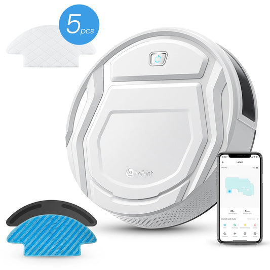 Robot Vacuum Cleaner, 2 in 1 Robot Vacuum and Mop, Wifi/Alexa/App Control, Self-Charging Robotic Vacuum with Schedule, Ideal for Pet Hair Carpets Hard Floors