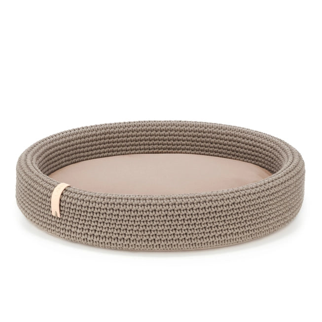Lukko Handwoven Dog Bed – Oval Cotton Rope Bed with Removable Cushion (Made in Poland)
