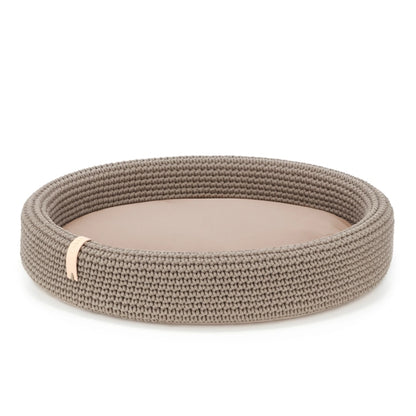 Lukko Handwoven Dog Bed – Oval Cotton Rope Bed with Removable Cushion (Made in Poland)
