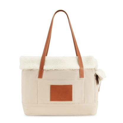 Liiva Designer Dog Carrier – Handcrafted Polish Elegance in Grey & Beige | 2-in-1 Pet & Personal Bag
