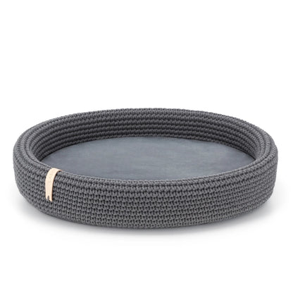 Lukko Handwoven Dog Bed – Oval Cotton Rope Bed with Removable Cushion (Made in Poland)