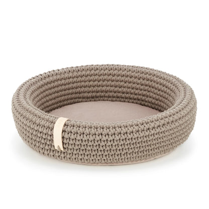Coco Handwoven Dog & Cat Bed – Ultra-Cozy Cotton Basket with Pillow Base