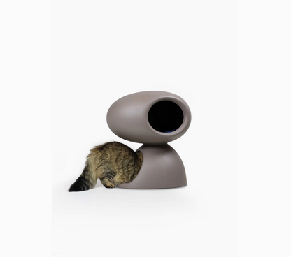 Ashstone Cat Retreat – Designer Cave Bed with Scratching Post