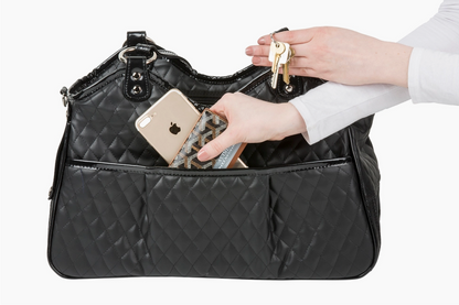 Metro Luxe Quilted Pet Carrier – Large Travel Bag in Black