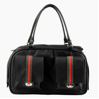 Marlee 2 Luxe Pet Carrier – Black with Classic Stripe