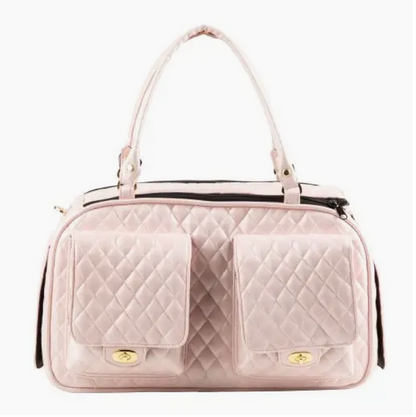 Marlee 2 Quilted Pet Carrier – Blush Pink Travel Bag