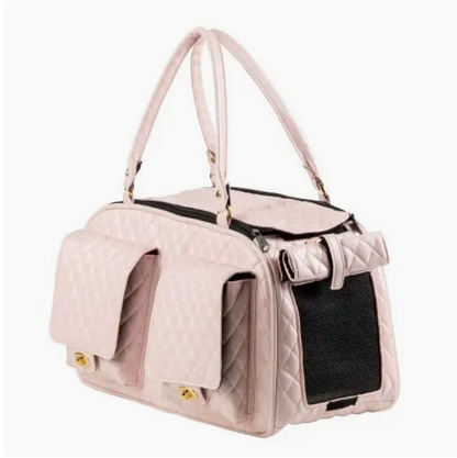 Marlee 2 Quilted Pet Carrier – Blush Pink Travel Bag