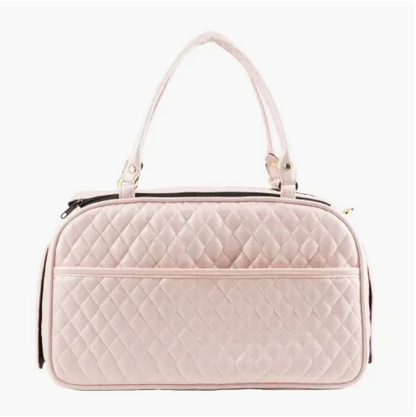 Marlee 2 Quilted Pet Carrier – Blush Pink Travel Bag