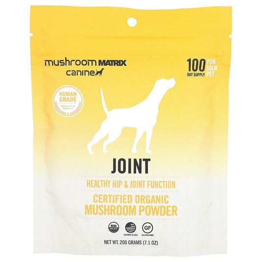 Joint, Certified Organic Mushroom Powder, for 50 Lb Pet, for Dogs and Cats, 7.1
