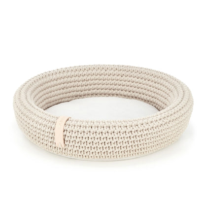 Coco Handwoven Dog & Cat Bed – Ultra-Cozy Cotton Basket with Pillow Base